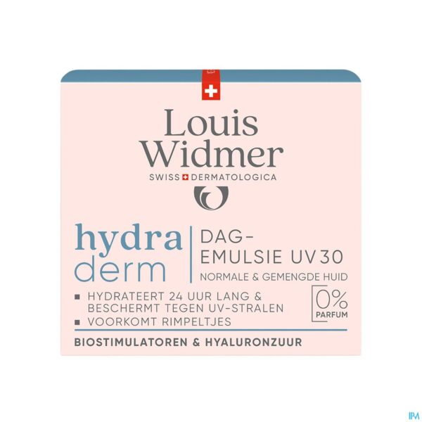 Louis  Widmer Hydraderm Dagemulsie Uv 30 Zonder Parfum - 50ml