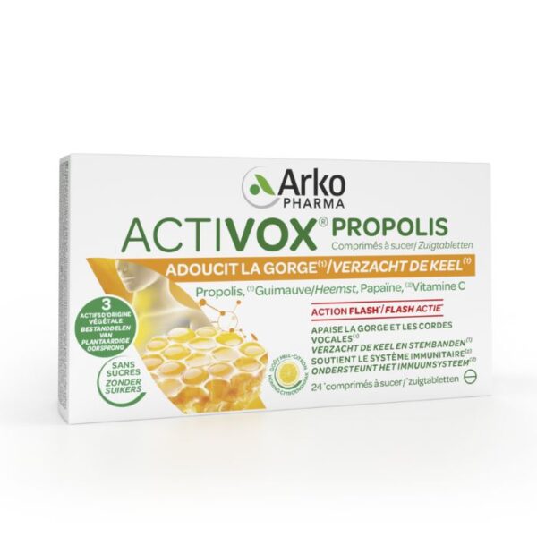 Activox Propolis Verzachtende Tabletten Keelpijn 20 Stuks