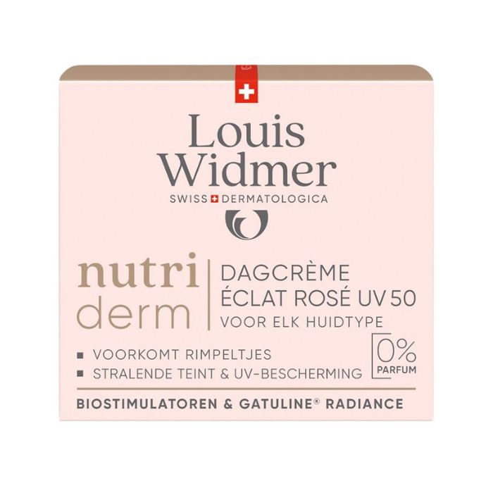 Louis Widmer Nutriderm Dagcrème Éclat Rosé Uv 50 Zonder Parfum - 50ml