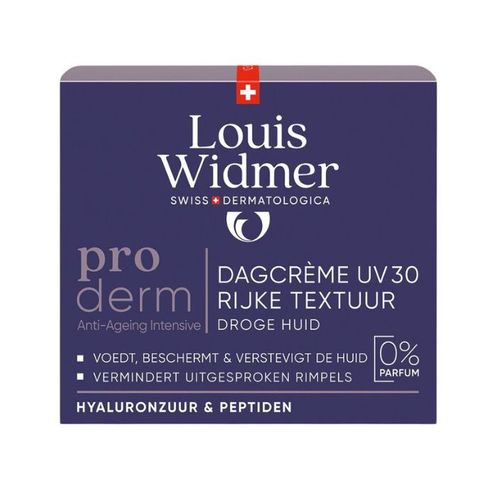 Louis Widmer Proderm Dagcrème Uv 30 Rijke Textuur Zonder Parfum - 50ml