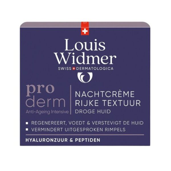 Louis Widmer Proderm Nachtcrème Rijke Textuur Parfum - 50ml