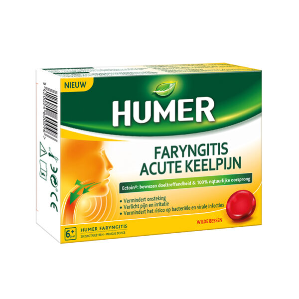 Humer Faryngitis/ Acute Keelpijn 20 Zuigtabletten