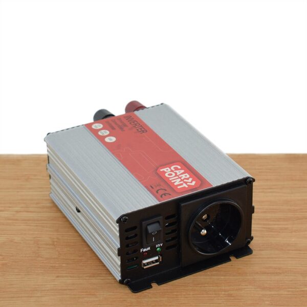 Omvormer 12V > 230V 300W met Frans/ Belgisch stopcontact