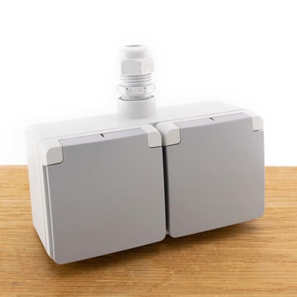Spuitwaterdicht Dubbel Stopcontact - Horizontaal 16A / 250VC