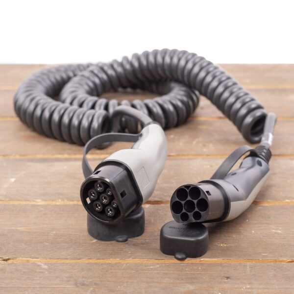 Basic Line Laadkabel type 2 naar type 2 - coiled - 1 fase 16A - 4 meter