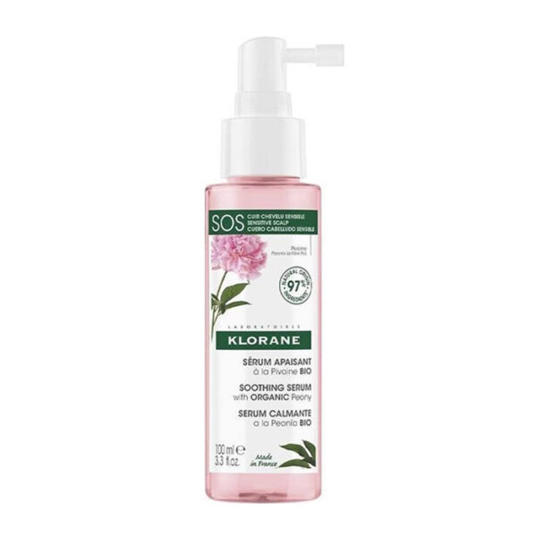 Klorane Verzachtend SOS Serum Bio Pioenroos - Gevoelige Hoofdhuid 100ml