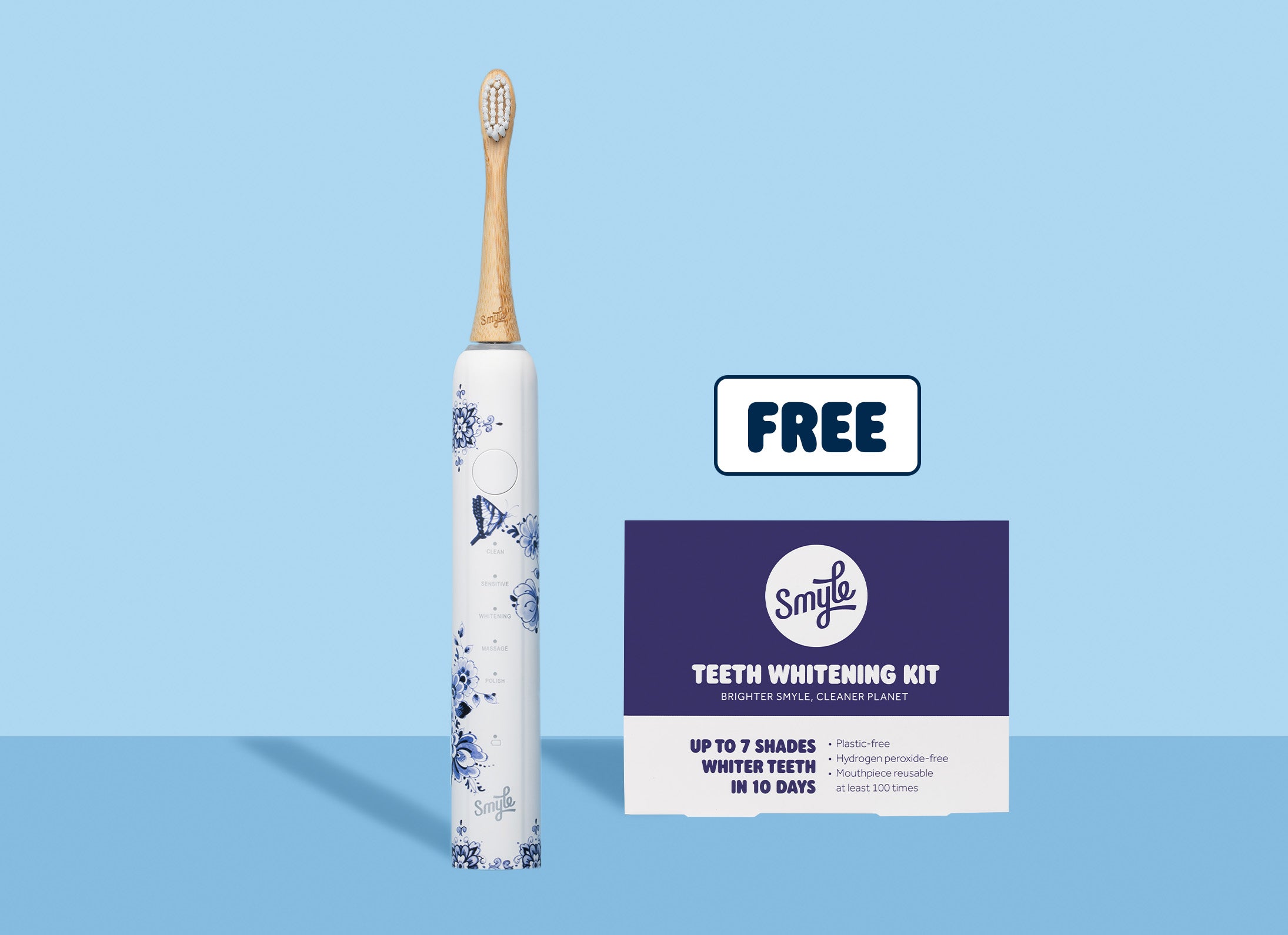 Smyle E-brush met GRATIS whitening kit Heinen Delfts Blauw